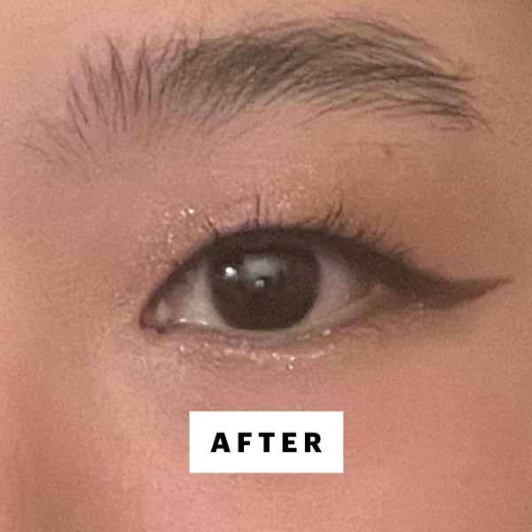 Sarah Han after applying Tower 28 Beauty MakeWaves Mascara in Drift